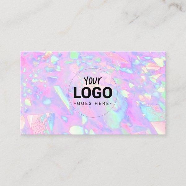 your logo on pink opal inspired texture