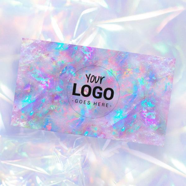your logo on purple opal inspired background
