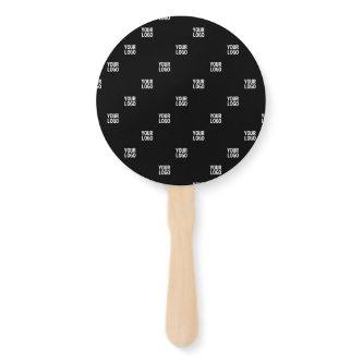 Your Logo or Any Image | Diagonal Stripes  Hand Fan