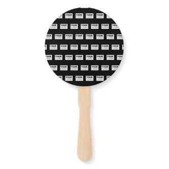 Your Logo or Design | Editable Color Background  Hand Fan