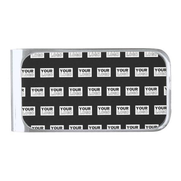 Your Logo or Design | Editable Color Background  Silver Finish Money Clip