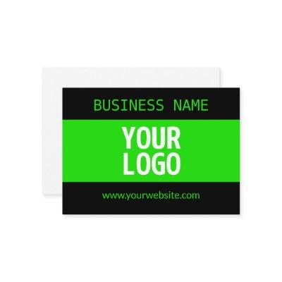 Your Logo or Image | Black & Bright Green Enclosure Card