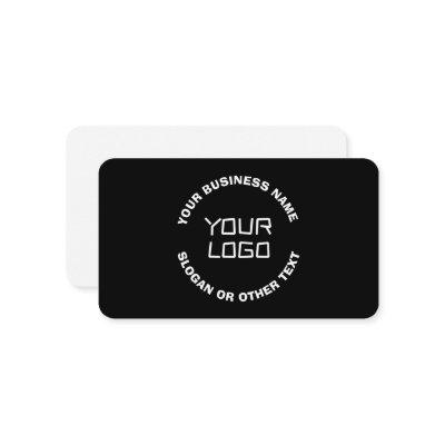 Your Logo or Image & Editable Text | Black & White Enclosure Card