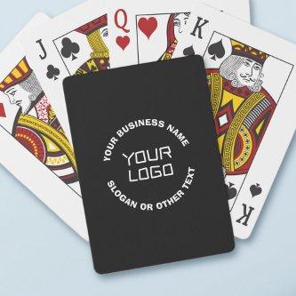 Your Logo or Image & Editable Text | Black & White Poker Cards