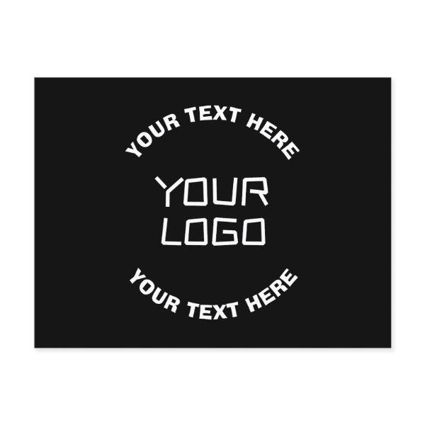 Your Logo or Image & Editable Text | Black & White Postcard