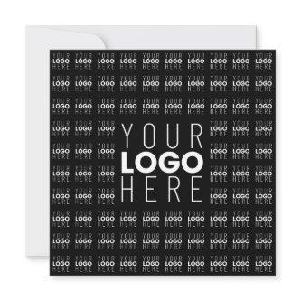 Your Logo or Image Tiled Pattern Large Center Logo Note Card
