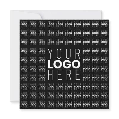 Your Logo or Image Tiled Pattern Large Center Logo Note Card