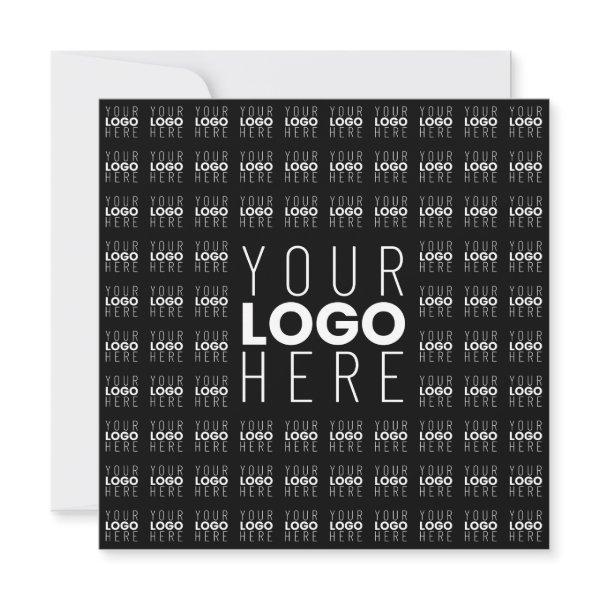 Your Logo or Image Tiled Pattern Large Center Logo Note Card