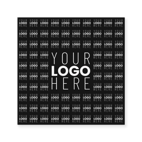 Your Logo or Image Tiled Pattern Large Center Logo Square