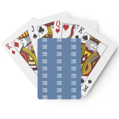 Your Logo or Image  | Vertical Stripes Pattern  Poker Cards