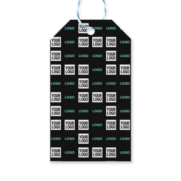 Your Logo or Image | Zig Zag Pattern w/Two Images Gift Tags