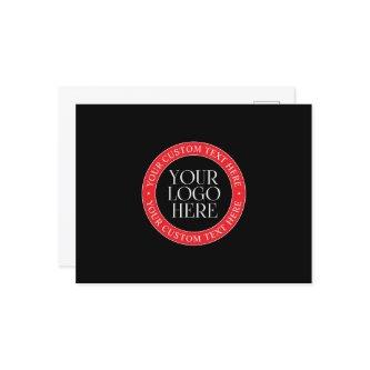 Your Logo or other Image | Black Red & White Postcard