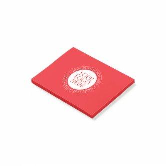 Your Logo or other Image | Christmas Red & White Post-it Notes