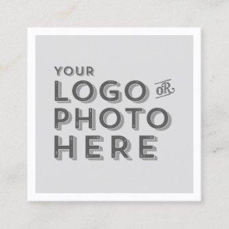 Your Logo or Photo Simple Clean White Professional Square