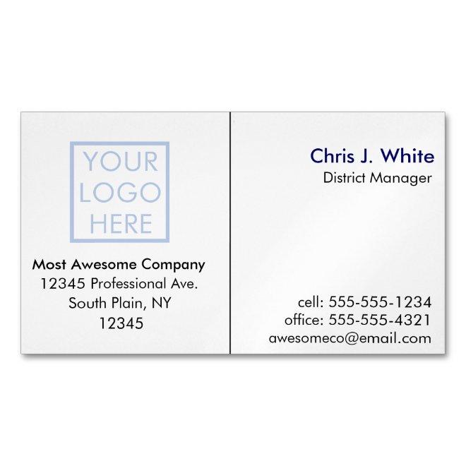 Your Logo or Photo Simple Plain White Professional  Magnet