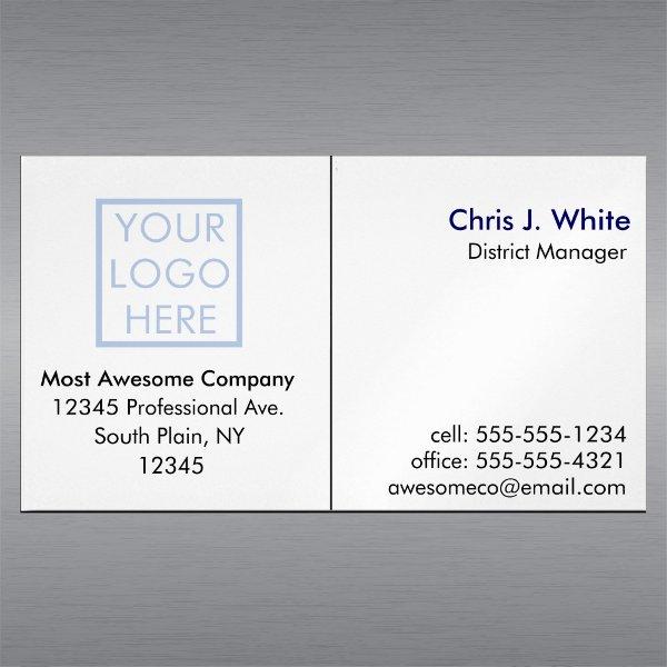 Your Logo or Photo Simple Plain White Professional  Magnet