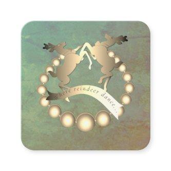 Your Logo/or Reindeer and Golden Baubles Square