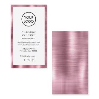 your logo pink faux metallic border