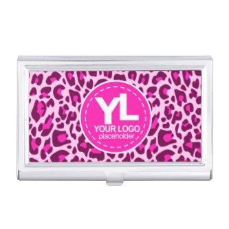 Your Logo Pink Leopard Print Rockabilly Pattern  Case