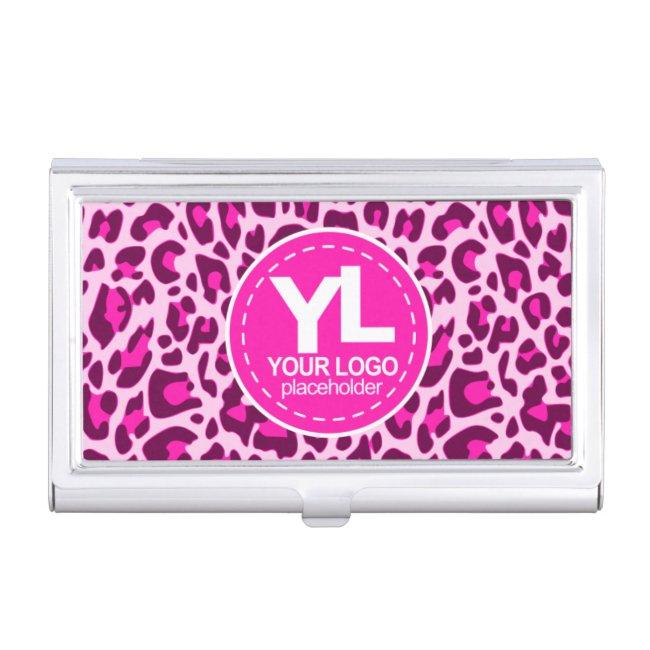Your Logo Pink Leopard Print Rockabilly Pattern Case