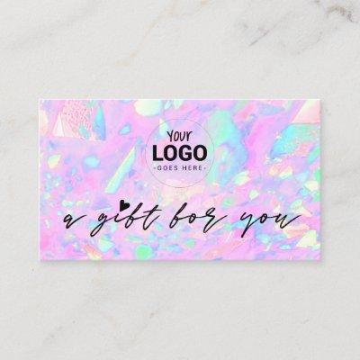 your logo pink opal inspired gift certificate
