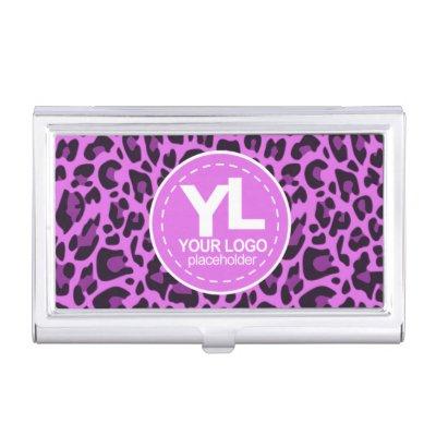 Your Logo Purple Leopard Print Rockabilly Pattern  Case