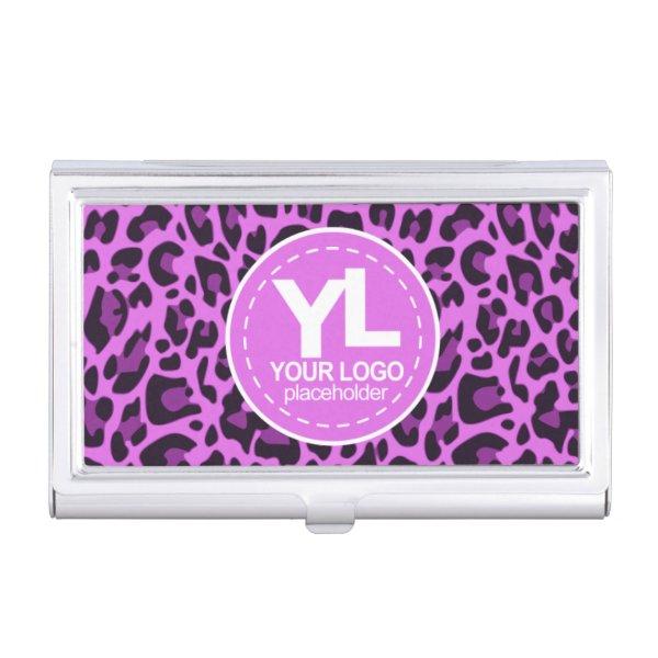 Your Logo Purple Leopard Print Rockabilly Pattern  Case