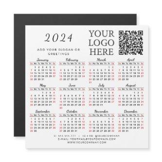Your Logo QR Code 2024 Business Calendar Magnet