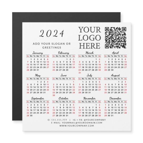 Your Logo QR Code 2024 Business Calendar Magnet