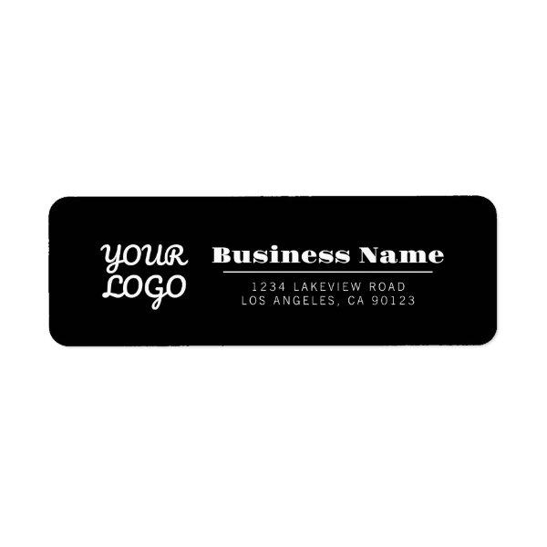 Your Logo Retro-Modern Style Black Return Address Label