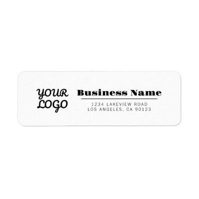 Your Logo Retro-Modern Style White Return Address Label