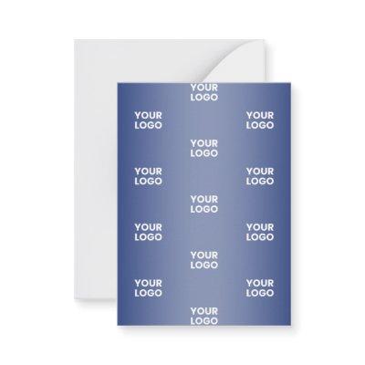 Your Logo Simple Repeating Logo | Blue Gradient Note Card