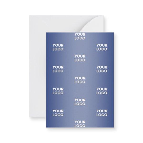 Your Logo Simple Repeating Logo | Blue Gradient Note Card