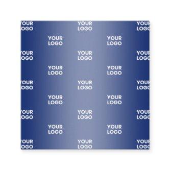 Your Logo Simple Repeating Logo Navy Blue Gradient Enclosure Card