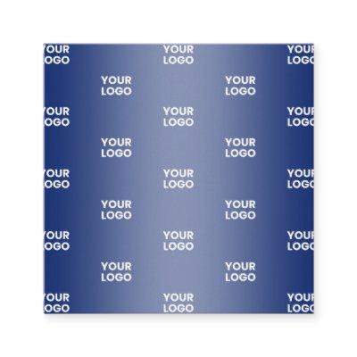 Your Logo Simple Repeating Logo Navy Blue Gradient Enclosure Card