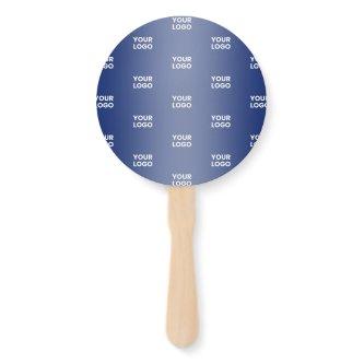 Your Logo Simple Repeating Logo Navy Blue Gradient Hand Fan