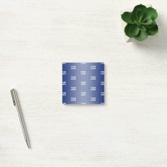 Your Logo Simple Repeating Logo Navy Blue Gradient Post-it Notes