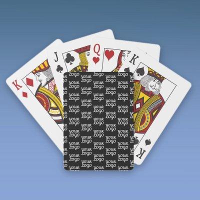 Your Logo | Simple Repeating Logo Pattern  Poker Cards
