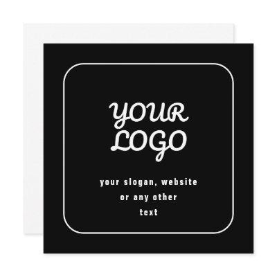 Your Logo & Slogan or other text | Black & White Note Card