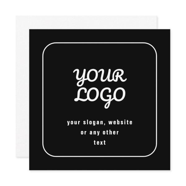 Your Logo & Slogan or other text | Black & White Note Card
