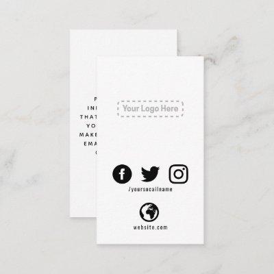 Your logo social links promotion enclosure card