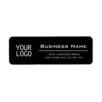 Your Logo Stylish Black Return Address Label