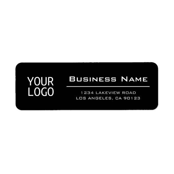 Your Logo Stylish Black Return Address Label
