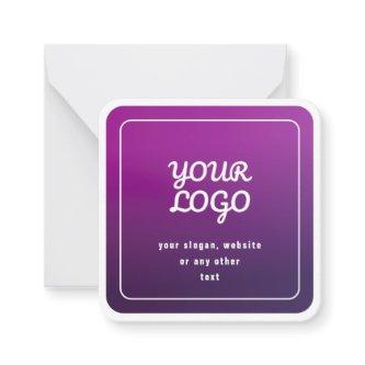 Your Logo & Stylish Light to Dark Purple Ombre Note Card