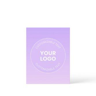 Your Logo | Subtle Lavender Ombre Gradient Note Card