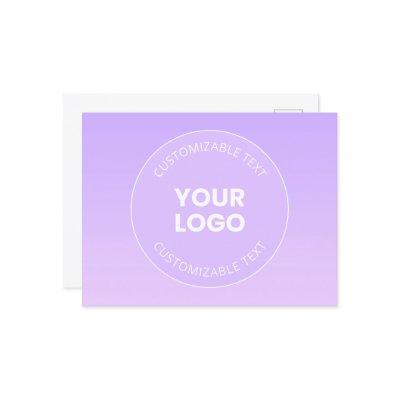 Your Logo | Subtle Lavender Ombre Gradient Postcard