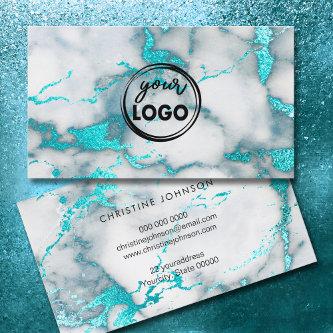 your logo teal marble background
