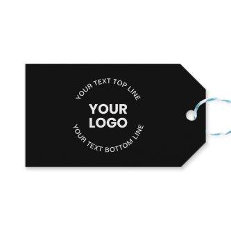 Your Logo & Text | Black Gift Tags