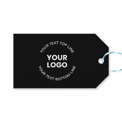 Your Logo & Text | Black Gift Tags