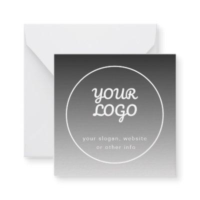 Your Logo & Text | Dark Grey Gradient Note Card